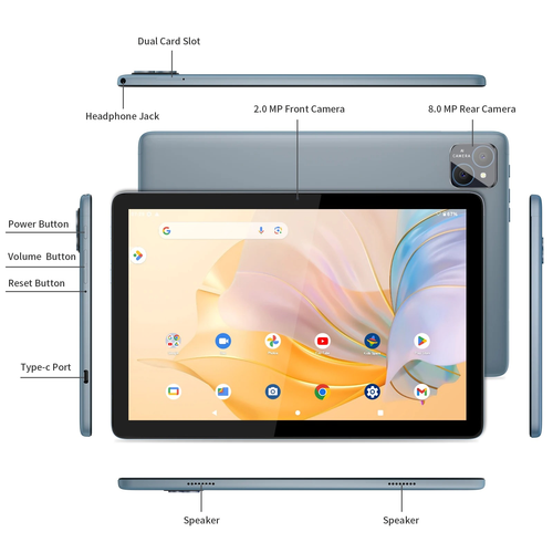 Tablet 10 Zoll Android 14 8 GB (4 + 4 Erweiterung) RAM + 128 GB ROM Octa Core - Bild 5 von 8