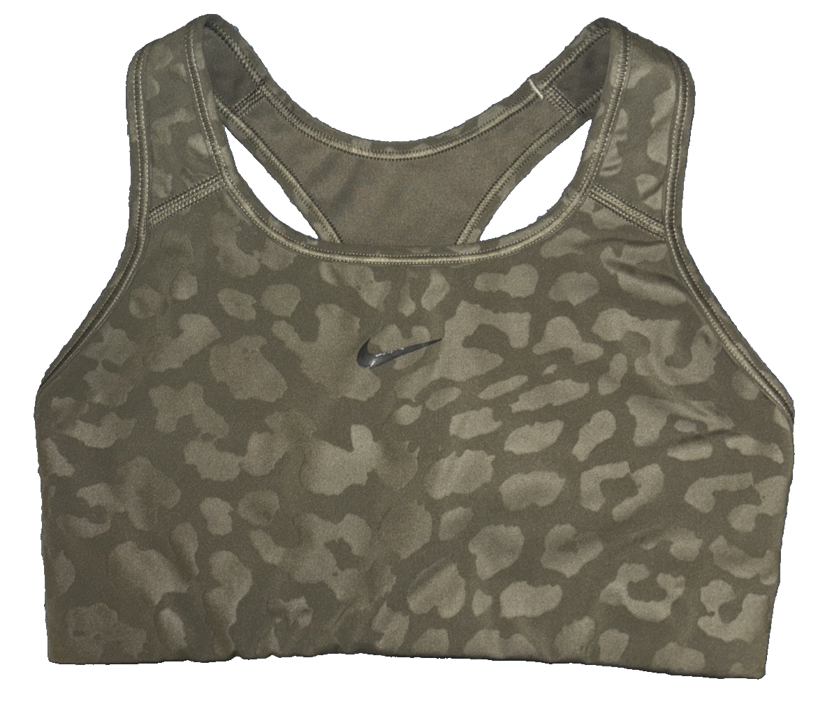 Nike Sports Bra Dri Fit Green Leopard Print Size S Women’s-image