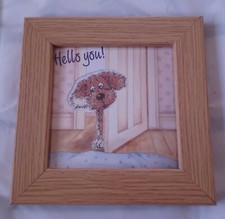 SNATCH THE DOG COMPLETED CROSS STITCHED FRAMED PICTURE