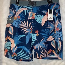 Rip Curl Laydays Vision Board Shorts Tropical Blues Pink Teen Big Boys Size 20