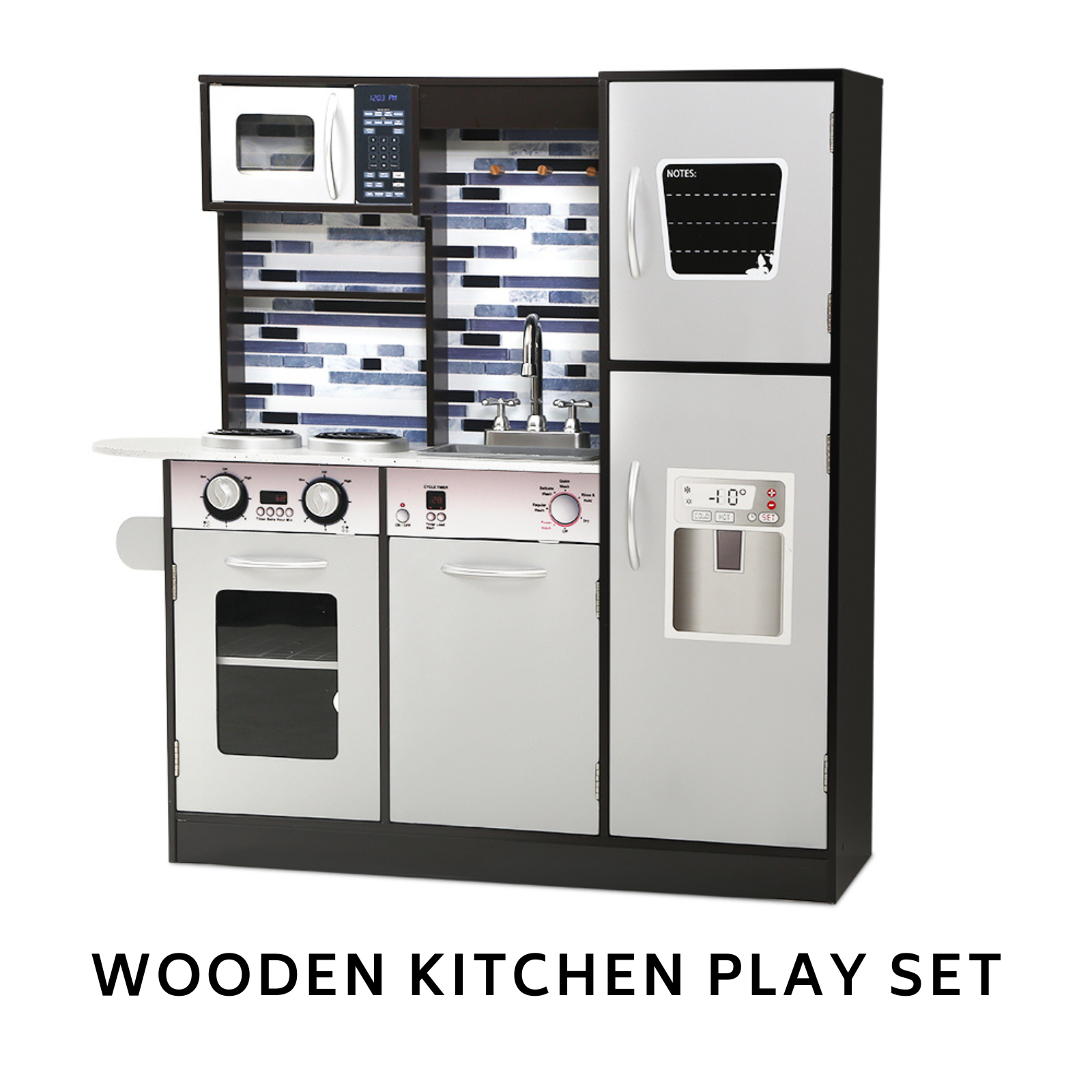 Keezi Kids Kitchen Wooden Pretend Play Set Toys Cooking Food Children