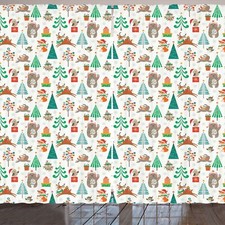 Weihnachten Rustikale Gardine Baum Geschenke Animals