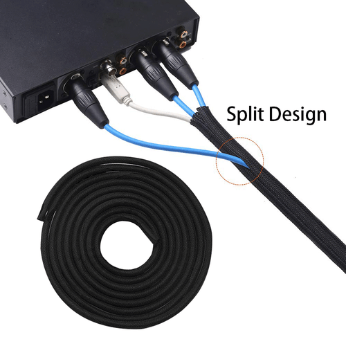 3/4inch  20Ft Braided split Cable Sleeve Cord Organizer Flexible Wire Wrap Cover - Picture 2 of 13