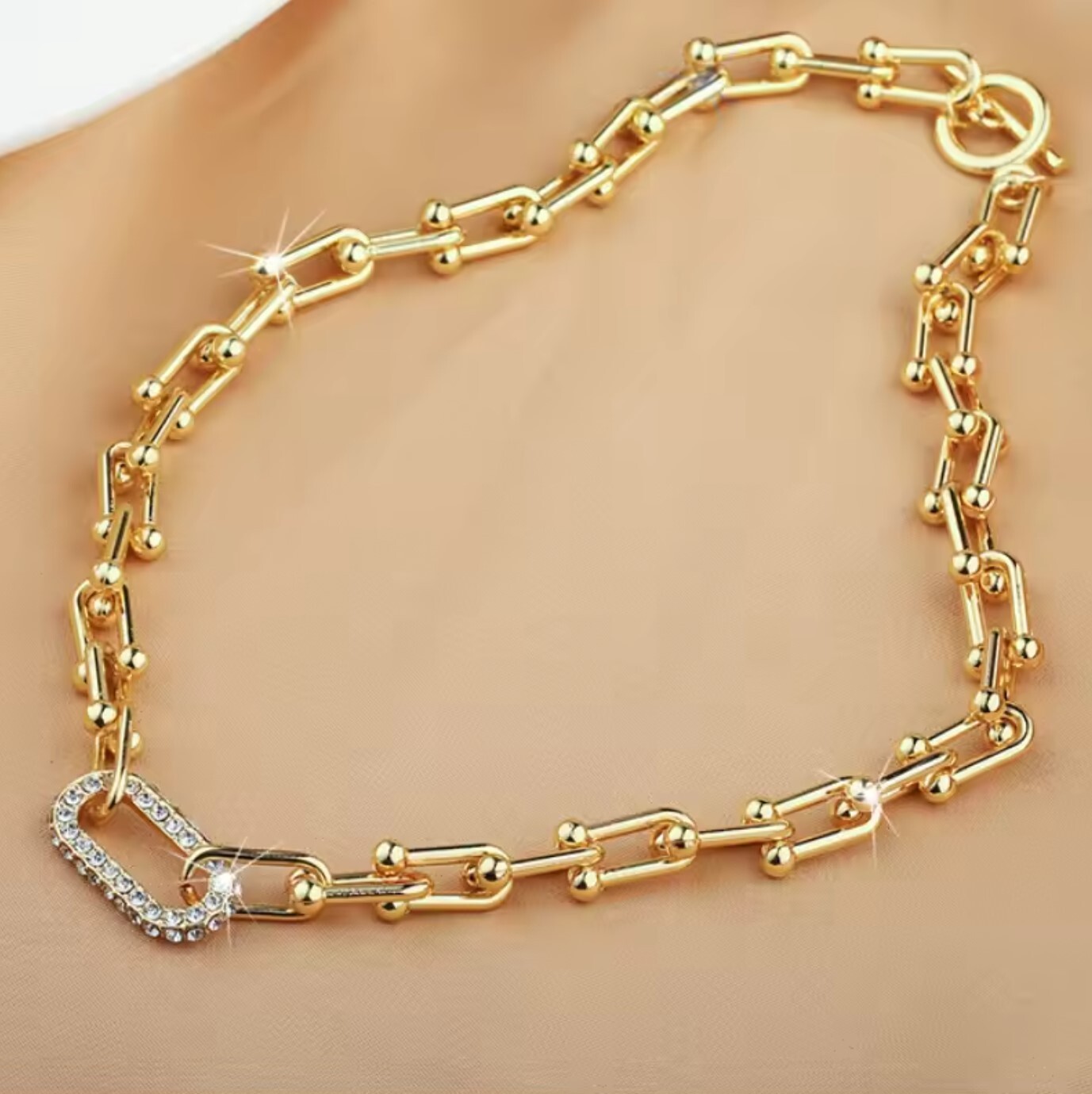 Geometric Clavicle Necklace | Handmade Bamboo Chain Choker Necklace | Zinc Alloy