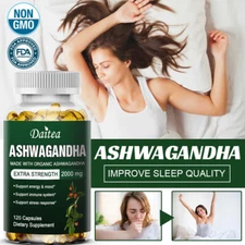 Organic Ashwagandha Capsules 2000mg Supplement w/ Organic Black Pepper