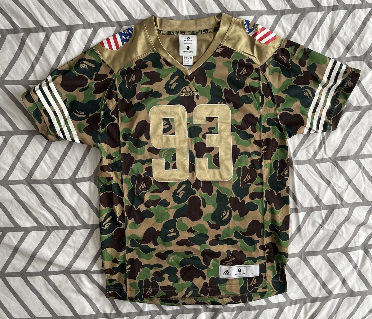 A Bathing Ape X Adidas Football Jersey Sz. M 100 Authentic