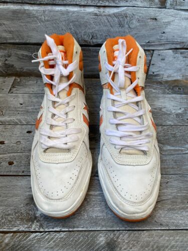 Vintage 80s converse cons white leather hi-top basketball sneakers US15 - Picture 3 of 15