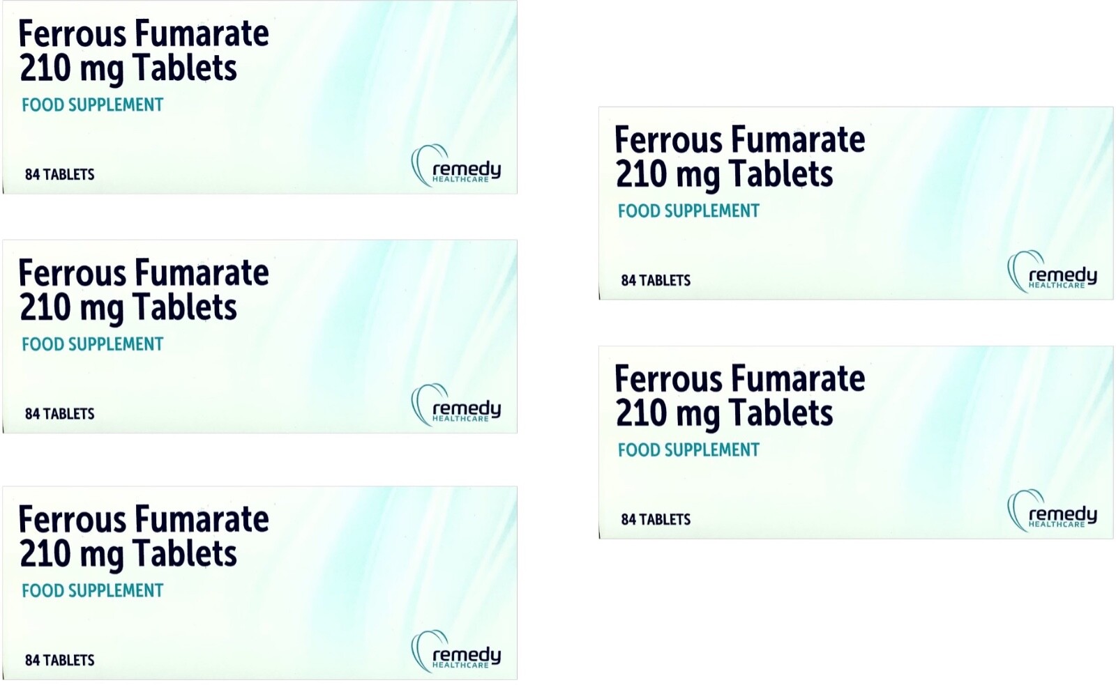 5 x FERROUS FUMARATE 210mg Iron Tablets (84)  **only £4.48/pack** NP