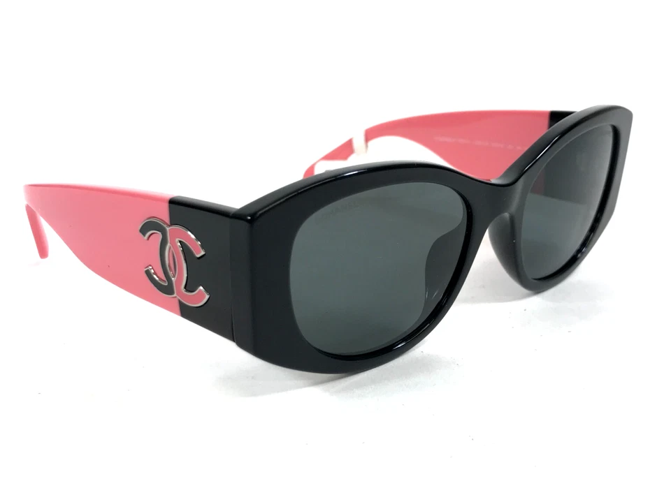 香奈儿太阳镜 5524-A c.535/S4 黑色粉红色亚洲版镜框带灰色镜片 — 第 4/4 张图片