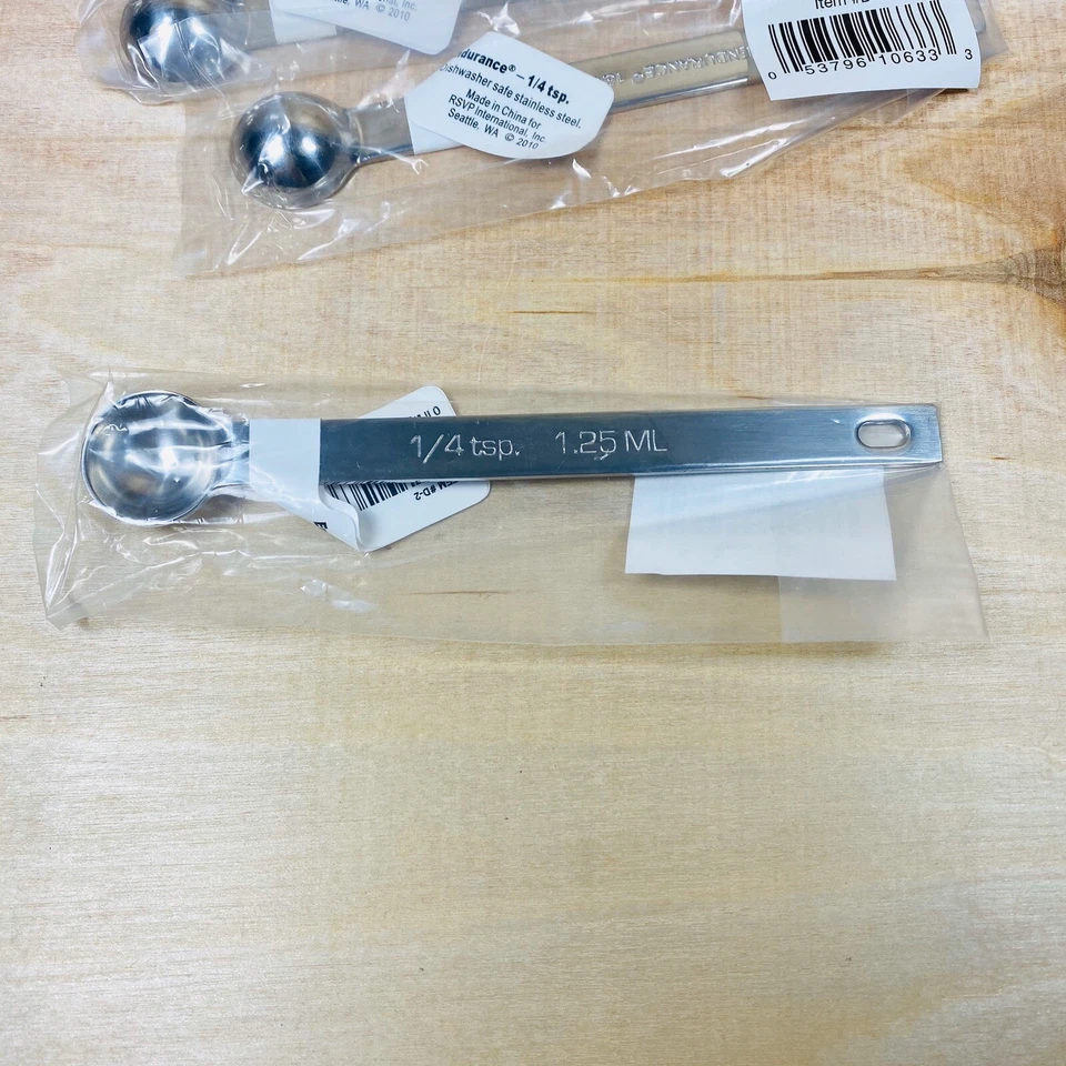 6 Pack - RSVP Endurance 18/8 Stainless Steel 1/4 tsp Teaspoon Measuring Spoon - Image 4 of 4