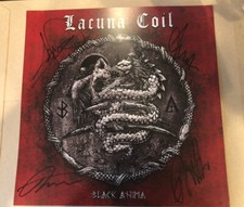 Lacuna Coil Autographed 12x12 Black Anima Album Flat - Small Crease