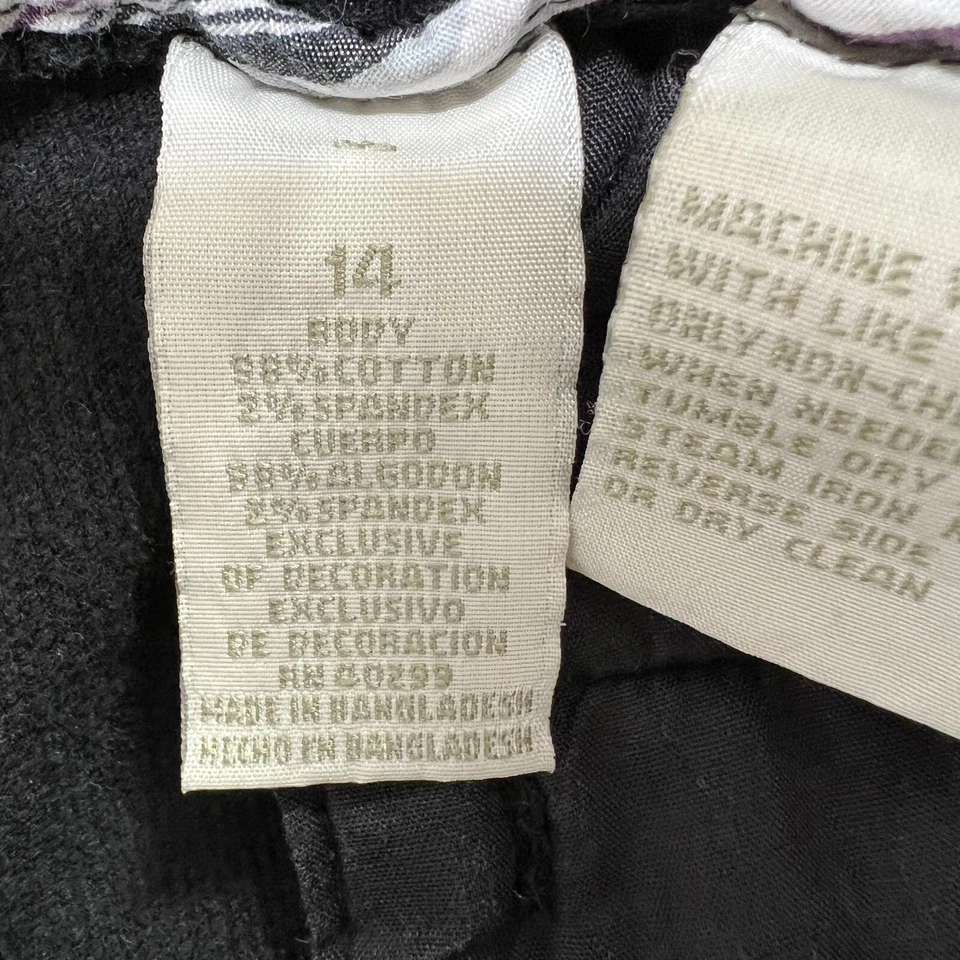 Pantalones de pana fina Erika para mujer 14 negros calce recto pierna ancha negocios carrera Foto 4 de 4