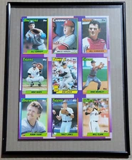 🎁 Framed 1990 Topps Uncut Sheet ROBIN YOUNT WILL CLARK HERZOG + Great Gift Idea