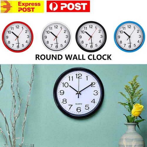 20cm Wall Clock Large Round Vintage Modern Bedroom Office Time Kitchen Quartz - Picture 2 of 15