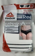 Reebok 4 Seamless Hipsters Performance Training L Blue Gray Navy White Stretch