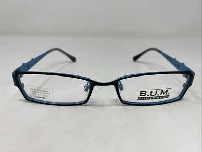 BUM EQUIPMENT ELATED BLACK/BLUE 52-17-135 Metal Full Rim Eyeglasses Frame F38