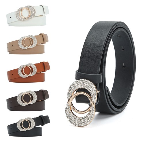 Women Belts For Jeans With Fashion Double O Ring Buckle And Faux Leather Ow Belt Ebay