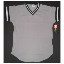 Wilson A4795 Grey V-Neck Throwback Jersey Youth (UNWN)