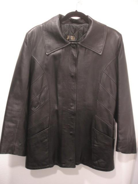Women's L 12 Italian 48 Black Deerskin Leather Jacket Vera Pelle Made in  Italy