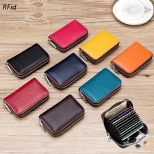 Mens Womens Wallet Credit Card Holder Leather RFID Blocking Zipper Pocket Purse