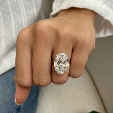 Women's Solitaire Ring Lab Created 4.00Ct Oval Cut Diamond 14k Rose Gold Plated
