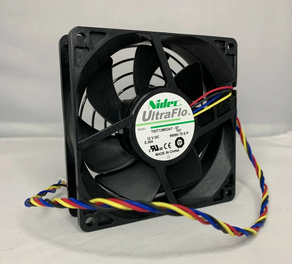 Nidec UltraFlo T92T12MS3A7-57 92*25mm DC12V 0.35A 4-Pin Cooling Fan w/Fan Grill - Image 2 of 4