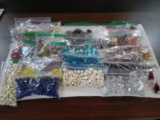 5.25+lbs. Assorted Beads, Acrylic, Wooden, Some Glass; Multi Sizes and Shapes