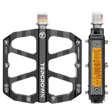Topcrown Mountain Bike Pedals With Reflectors Aluminum Metal Bicycle Flat Pedal Topcrown Mountain Bike Pedals With Reflectors Aluminum Metal Bicycle Flat Pedal