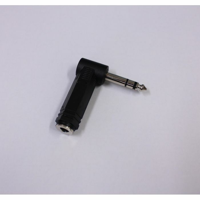 QTX Right Angle Adaptor Plug Single Male 1/4"" (6.35mm) Stereo Jack Plug To Si...