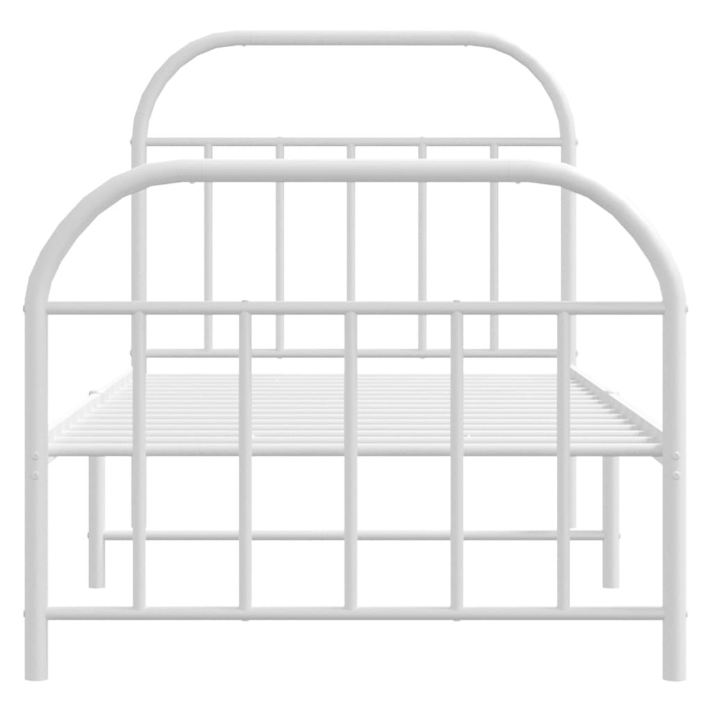 vidaXL Giroletto in Metallo Bianco 90x190 cm foto 4