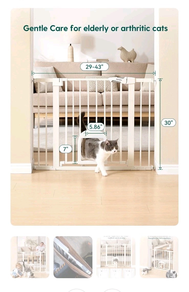 Babelio Baby Gate 29-43 Inch White
