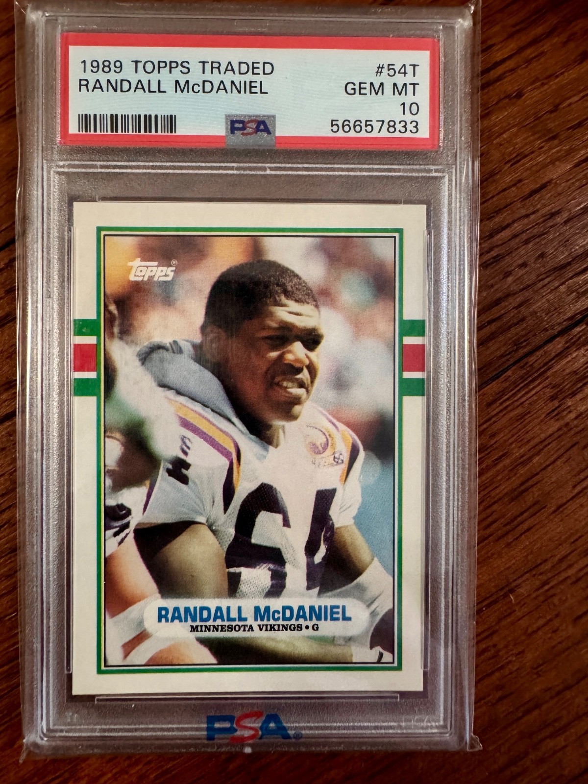 1989 Topps Traded #54T Randall McDaniel Gem Mint PSA 10 Minnesota Vikings