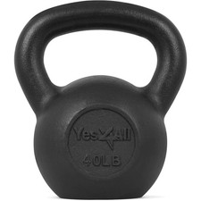 Kettlebell Weights Set 40.0 Pounds Cast Iron Full Body Workout Yes4All Solid