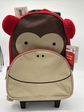 Childs Rolling Luggage Backback Skip Hop Zoo Monkey NWT Hard To Find!
