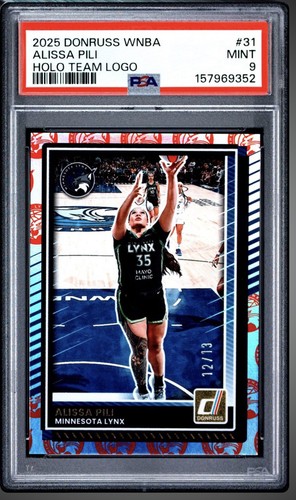 2025 WNBA Donruss Alissa Pili /13 Holo Team Logo Parallel🔥 PSA 9🎉POP 1💎Lynx