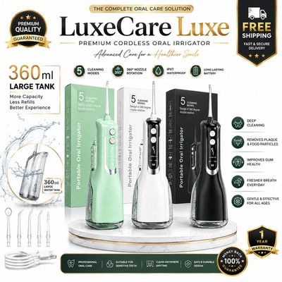 Luxecare Luxe Zahnseide, Oral B 2026 Tragbare Irrigator Waterpik 360ML Oralb
