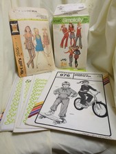 Vintage Lot of 7 1970-80s Stretch and Sew Patterns Kids Clothing Tops Bottoms