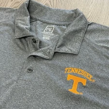 University of Tennessee Volunteers Gray Performance Polo Shirt Lrg Short Sleeve