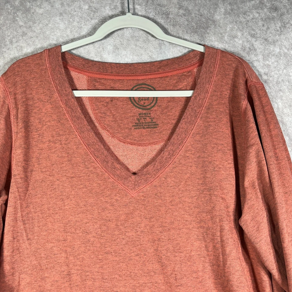 Life Is Good Sudadera Mujer Grande Naranja Semiajustada Pullover Mangas Largas Foto 2 de 4