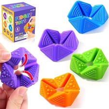 4PCS Foldable Sensory Block Toy With Colorful Design Stress Relief Fingertip Toy