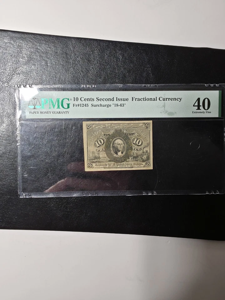 1863 Second Issue 10 Cents Fractional Currency Note FR#1244 Civil War PMG 40 - Image 3 of 4