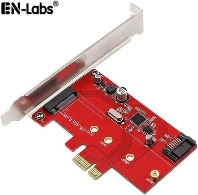 EnLabs PCIe X1 to M.2(NGFF) + SATA 6G (HDD/SSD) with Standard Profile Bracket