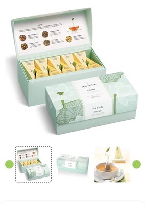 Tea Forte Lotus Presentation Box Tea Gift Set Sampler, 20 Assorted Variety Ha...