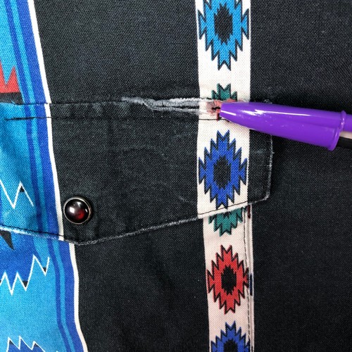 Panhandle Slim Shirt Mens 2XL Black Blue Western Aztec Snap Button Up Rodeo - Picture 5 of 8