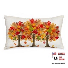 Orange 12x20 Inch Fall Pillow Cover - Maple Trees 20"x12" - Pack of 1