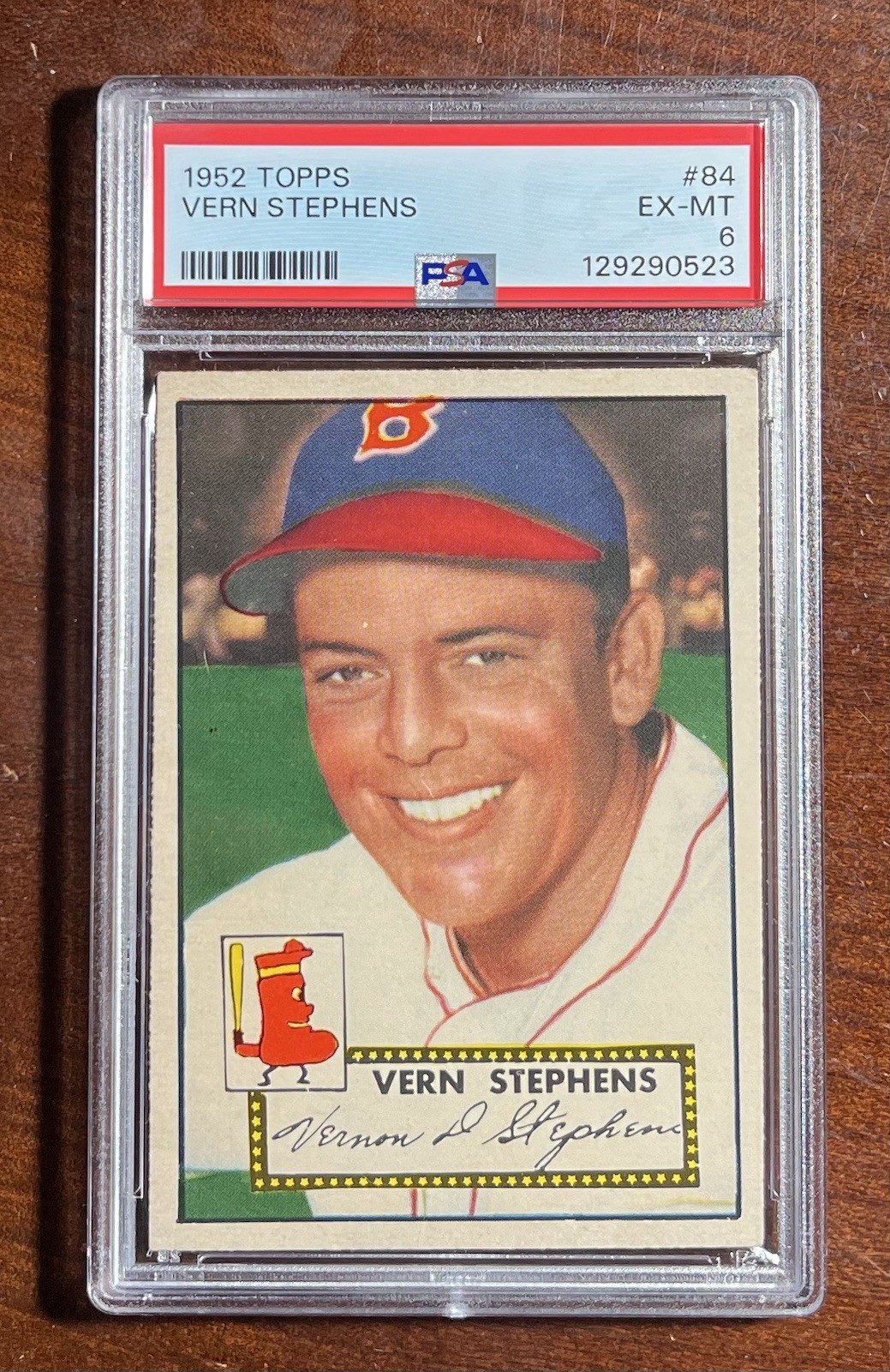 1952 Topps Vern Stephens🔥PSA 6🌟EX-MINT💎RED BACK⭐️Just Graded🚨Great Colors!🎇