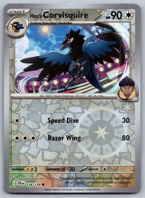 Pokémon Journey Together - Reverse Holo Hop's Corvisquire 134