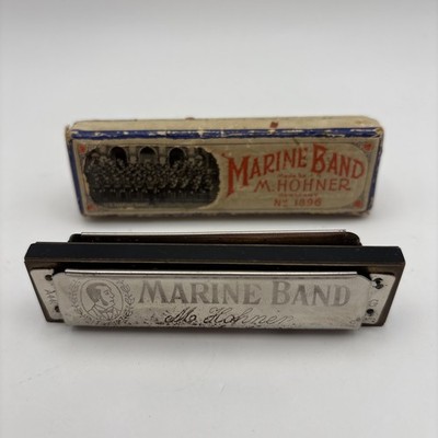Vintage M. Hohner ''Marine Band'' Harmonica No. 1896 Key D A440 - Germany