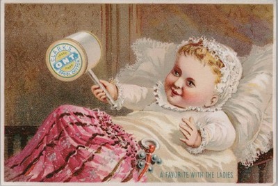 Antique Victorian Trade Card Clark's O.N.T. Spool Cotton Baby