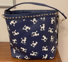 Mattiolo J Navy/White Poodle Bag with Shoulder Strap Brand New
